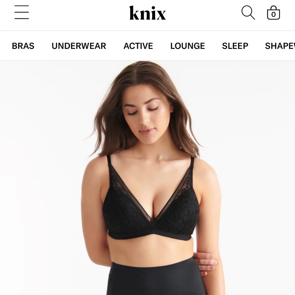 NWT Medium Black lace Knix bralette